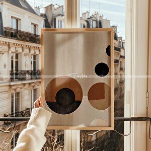 Modern Soyut 2'li Ahşap Çerçeveli Tablo Seti 21x30 cm