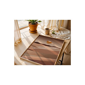 Çöl Manzarası 2'li Ahşap Çerçeveli Tablo Seti-2 21x30 cm