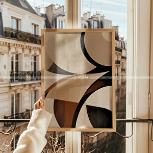 Modern Soyut 2'li Ahşap Çerçeveli Tablo Seti-2 30x42 cm