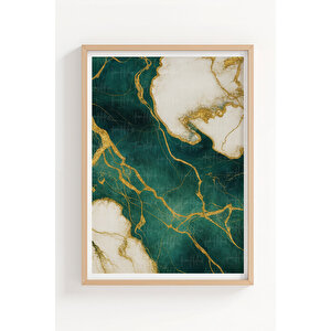 Mermer Dokusu 2’li Ahşap Çerçeveli Tablo Seti - Modern Ve Lüks Dekor 30x42 cm