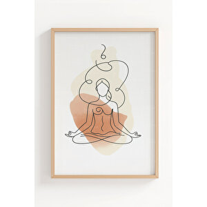 Yoga Duruşları 2’li Ahşap Çerçeveli Tablo Seti - Minimalist Manevi Duvar Dekoru 50x70 cm