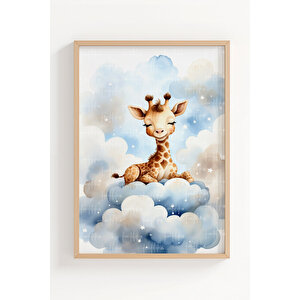 Uyuyan Zebra 2’li Çocuk Odası Ahşap Çerçeveli Tablo Seti - Tatlı Dekor 50x70 cm