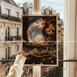 Japon Kahve Sanatı 2'li Çerçeveli Ahşap Tablo Seti-21x30 21x30 cm