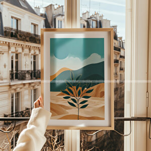 Doğal Manzara Ahşap Çerçeveli 2'li Tablo Seti - 30x42 30x42 cm