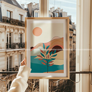 Doğal Manzara Ahşap Çerçeveli 2'li Tablo Seti - 30x42 30x42 cm