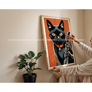 Enstrüman Çalan Hayvanlar 2'li Ahşap Tablo Seti 50x70 cm