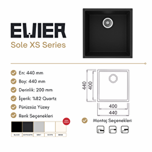 Granit Evye Sole Xs Series White (beyaz) (44x44) - (40x40)