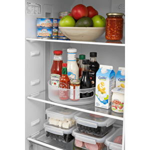 360 Derece Döner Şeffaf Flu Banyo Mutfak Düzenleyici Organizer Toparlayıcı Tepsi Mit1287