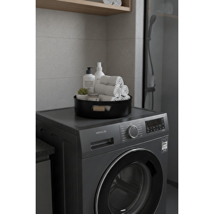 360 Derece Döner Siyah Banyo Mutfak Düzenleyici Organizer Toparlayıcı Tepsi Mit1288