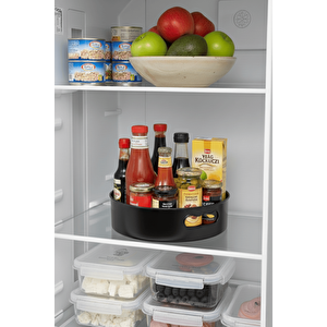 360 Derece Döner Siyah Banyo Mutfak Düzenleyici Organizer Toparlayıcı Tepsi Mit1288