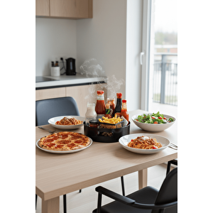 360 Derece Döner Siyah Banyo Mutfak Düzenleyici Organizer Toparlayıcı Tepsi Mit1288