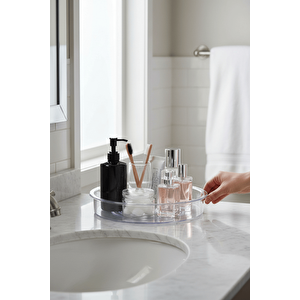 360 Derece Döner Ayarlanabilir 4 Bölmeli Şeffaf Düzenleyici Organizer Mit1292