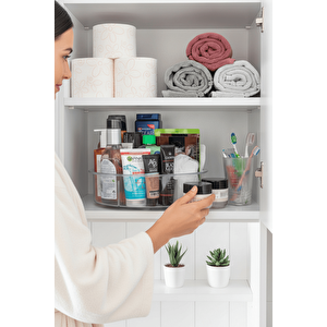 360 Derece Döner Ayarlanabilir 4 Bölmeli Şeffaf Düzenleyici Organizer Mit1292