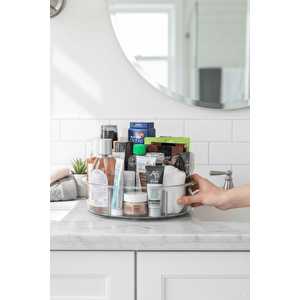 360 Derece Döner Ayarlanabilir 4 Bölmeli Şeffaf Düzenleyici Organizer Mit1292