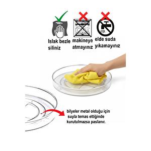 360 Derece Döner Ayarlanabilir 4 Bölmeli Şeffaf Düzenleyici Organizer Mit1292