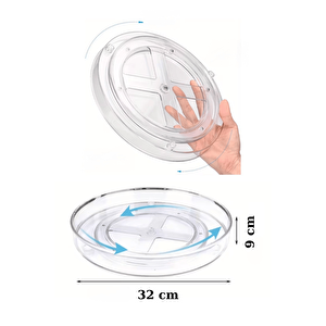 360 Derece Döner Ayarlanabilir 4 Bölmeli Füme Düzenleyici Organizer Mit1291