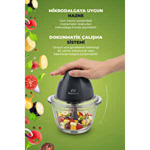 Yh-11 Cam Hazneli Rondo – Dokunmatik Çalışma – Paslanmaz Çelik Bıçak – 2 Fonksiyonlu