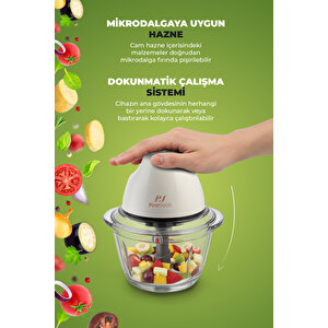 Yh-11 Cam Hazneli Rondo – Dokunmatik Çalışma – Paslanmaz Çelik Bıçak – 2 Fonksiyonlu