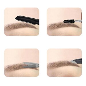 Valkyrie 5 Parça Kaş Usturalı Deri Çantalı Cımbız Seti Siyah