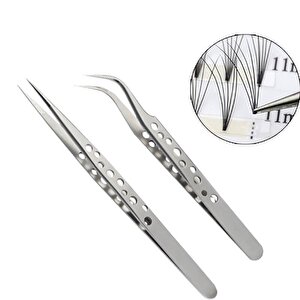 Ipek Kirpik Cımbız Seti Antistatik Paslanmaz Çelik Kargaburun Ve Ayırma Cımbız Seti