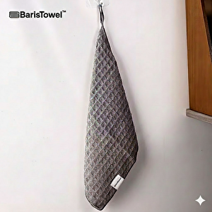 Baristowel™ Waffle Gri Barista Temizlik Havlusu 30x30 Cm (3’lü Set)