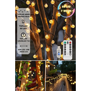 Technojet 50 Ledli Usbli Kumandalı 8 Modlu Kristal Toplu Led Işık Parti Süsleme Organizasyon