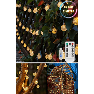 Technojet 50 Ledli Usbli Kumandalı 8 Modlu Kristal Toplu Led Işık Parti Süsleme Organizasyon