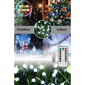 Technojet 100 Ledli Usbli Kumandalı 8 Modlu Şerit Led Işık Parti Süsleme Organizasyon