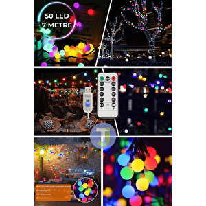 Technojet 50 Top Ledli Usbli Kumandalı 8 Modlu Led Işık Parti Süsleme Organizasyon