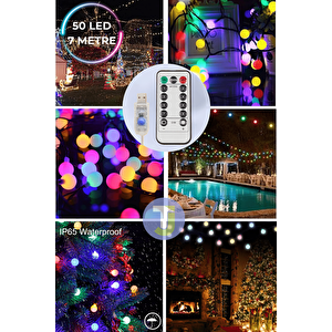 Technojet 50 Top Ledli Usbli Kumandalı 8 Modlu Led Işık Parti Süsleme Organizasyon