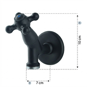 Osmanlı Si̇yah Taşlı Çamaşır Musluğu ( Lüx , %100 Pi̇ri̇nç )