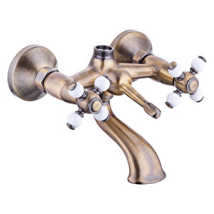 Anti̇k Porselen Taşlı Banyo Bataryası (lüx , %100 Pi̇ri̇nç)