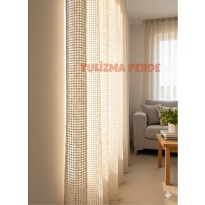 Aura Bej File Tül 1x3 Sık Pile