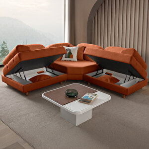 Aries Modüler Köşe Koltuk Takımı S Turuncu Turuncu
