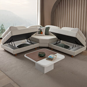 Aries Modüler Köşe Koltuk Takımı S Beyaz Beyaz