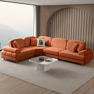 Aries Modüler Köşe Koltuk Takımı M Turuncu Turuncu