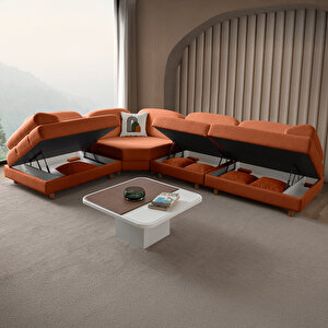 Aries Modüler Köşe Koltuk Takımı M Turuncu Turuncu