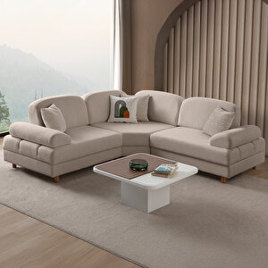 Aries Modüler Köşe Koltuk Takımı S Sütlü Kahve Sütlü Kahve