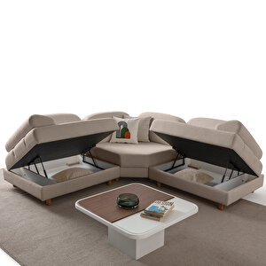 Eymense Aries Modüler Köşe Koltuk Takımı S Sütlü Kahve