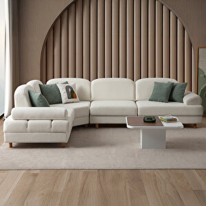 Aries Modüler Köşe Koltuk Takımı M Beyaz Beyaz
