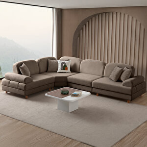 Aries Modüler Köşe Koltuk Takımı M Kahverengi Kahverengi