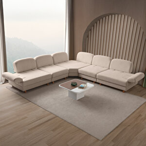 Aries Modüler Köşe Koltuk Takımı L Sütlü Kahve Sütlü Kahve