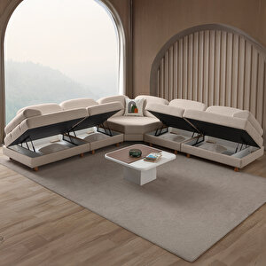 Eymense Aries Modüler Köşe Koltuk Takımı L Sütlü Kahve