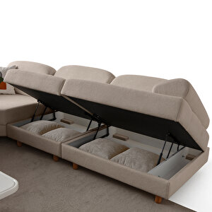 Eymense Aries Modüler Köşe Koltuk Takımı L Sütlü Kahve