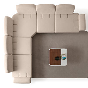 Eymense Aries Modüler Köşe Koltuk Takımı L Sütlü Kahve