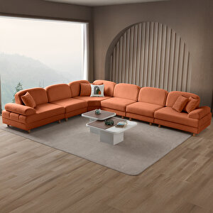 Aries Modüler Köşe Koltuk Takımı Xl Turuncu Turuncu