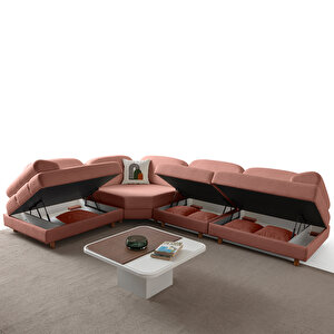 Aries Modüler Köşe Koltuk Takımı M Pembe Pembe