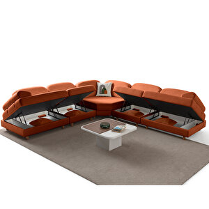 Eymense Aries Modüler Köşe Koltuk Takımı L Turuncu