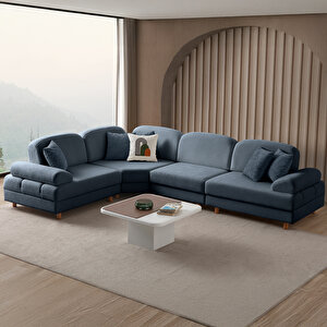 Aries Modüler Köşe Koltuk Takımı M Mavi Mavi