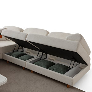 Aries Modüler Köşe Koltuk Takımı Xl Beyaz Beyaz